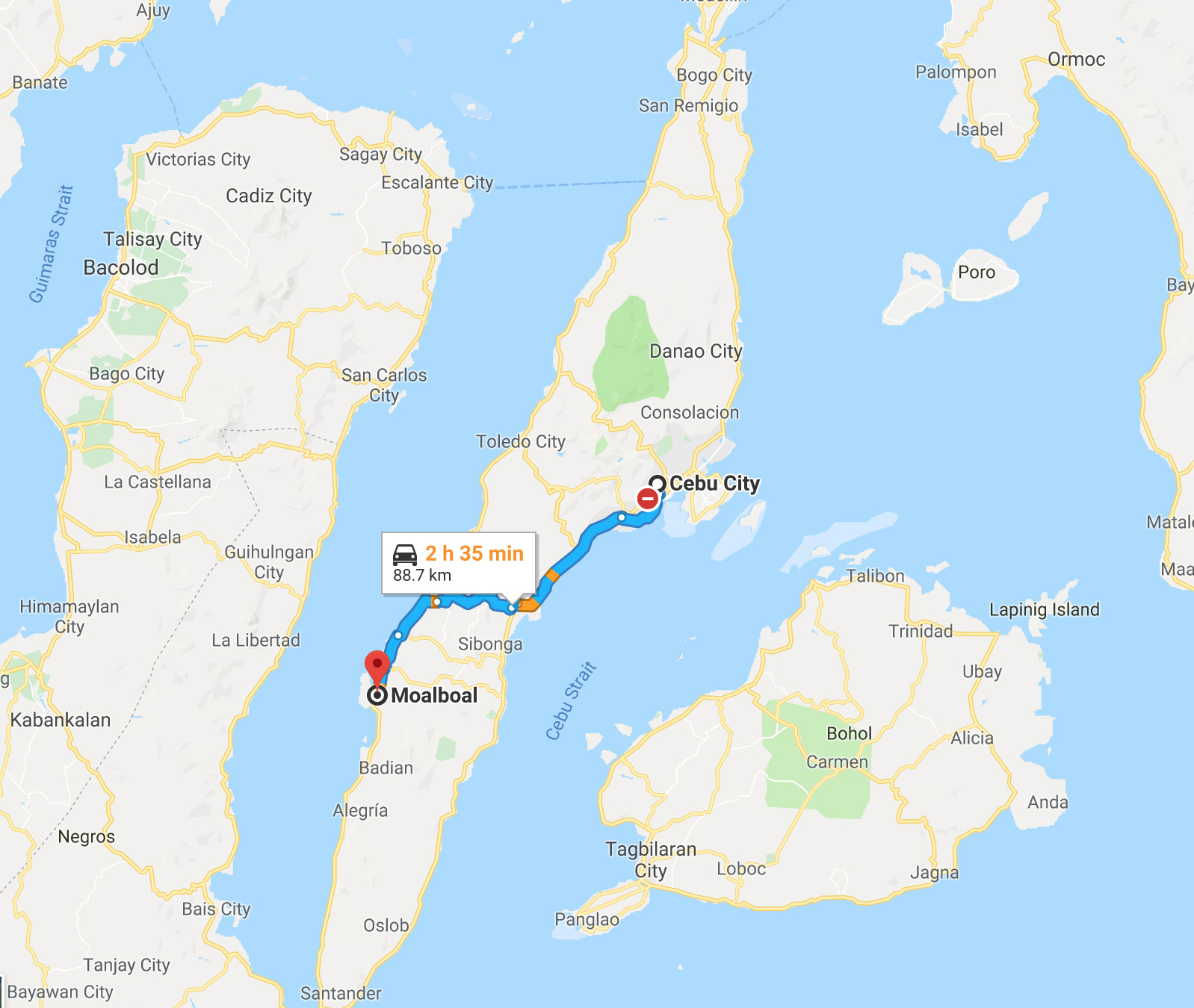 Moalboal Cebu Map